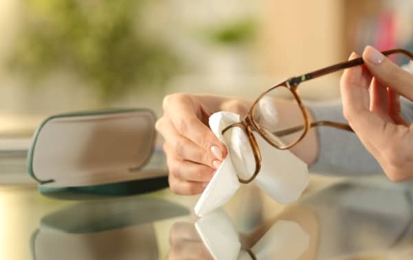 It’s important to use the right type of cloth to clean your glasses.