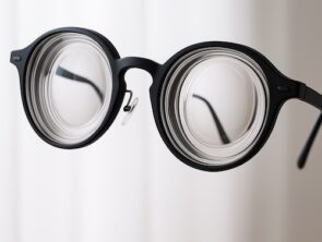 pair of glasses with lenticular lenses