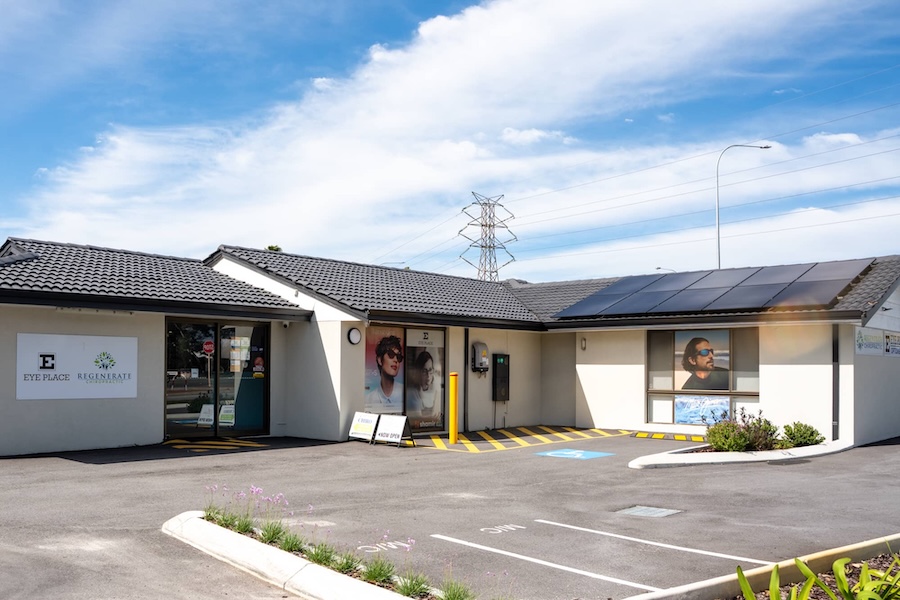 Exterior view of E Eye Place optometry clinic in Perth.
